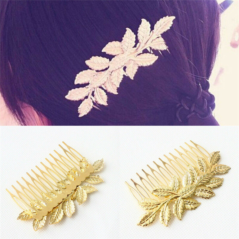 1x Women Hair Clips Hair Comb Hairpin Alloy Leaves Elegant Headband  Hot .l8