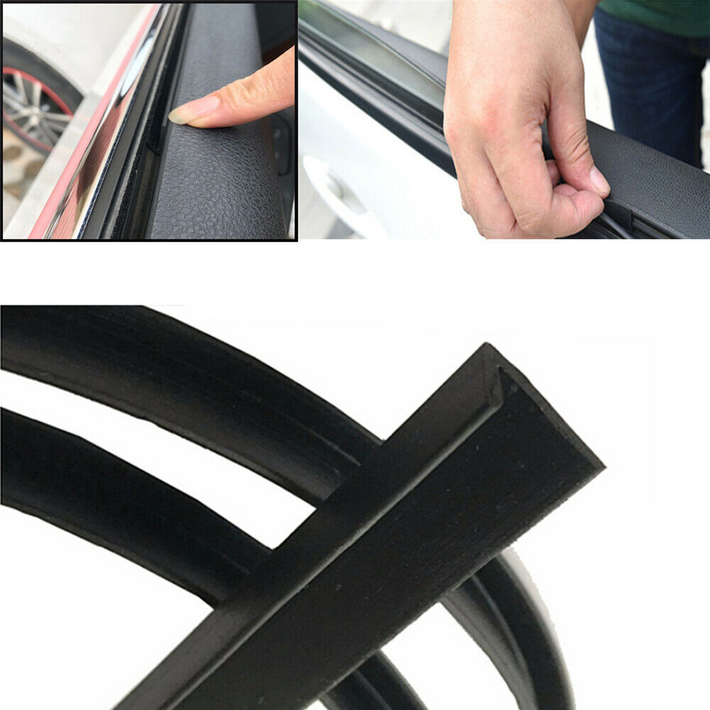 26FT Car Window Door Sealed Strips V Type Weatherstrip Black Rubber Universal