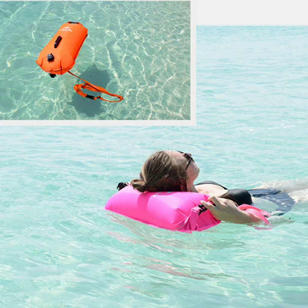 Open Water Sea Safety Swim Buoy Floating Aid Swimming Dry Bag Tow Float Orange