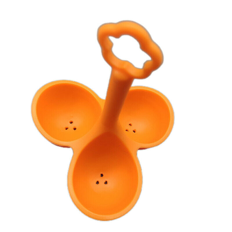 3 Holes Egg Container Handle Separator Boiled Egg Holder Silicone Tr.l8