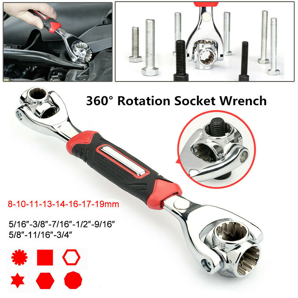 Car Repair Wrench Multi-head Torque Socket 360Â° Spanner Hand Tool Spline Bolts