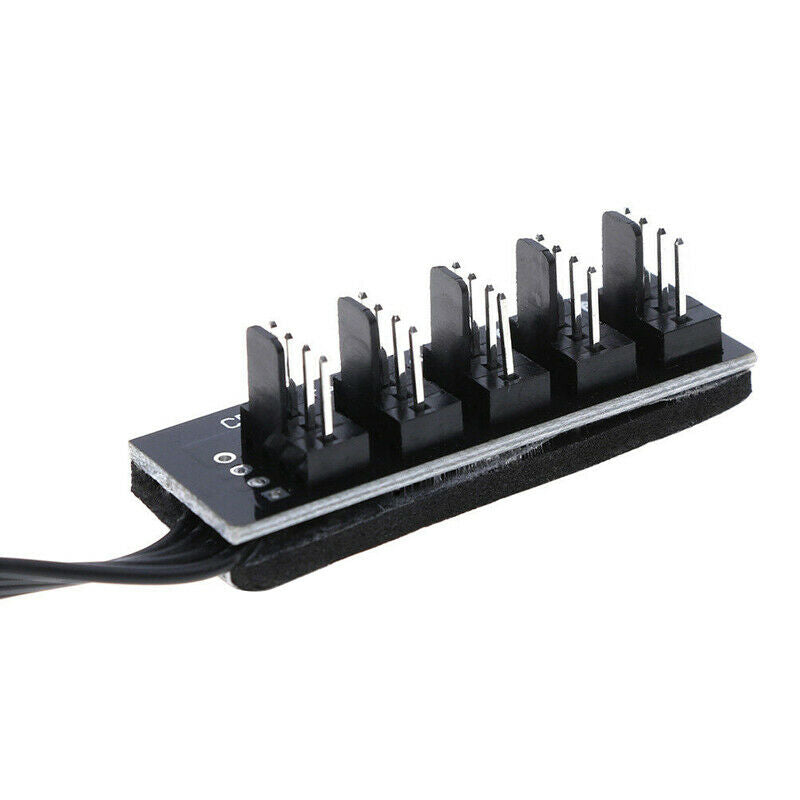 1 To 5 4-Pin PWM CPU Fan HUB Cooling Splitter Adapter Braided Power Cable .l8