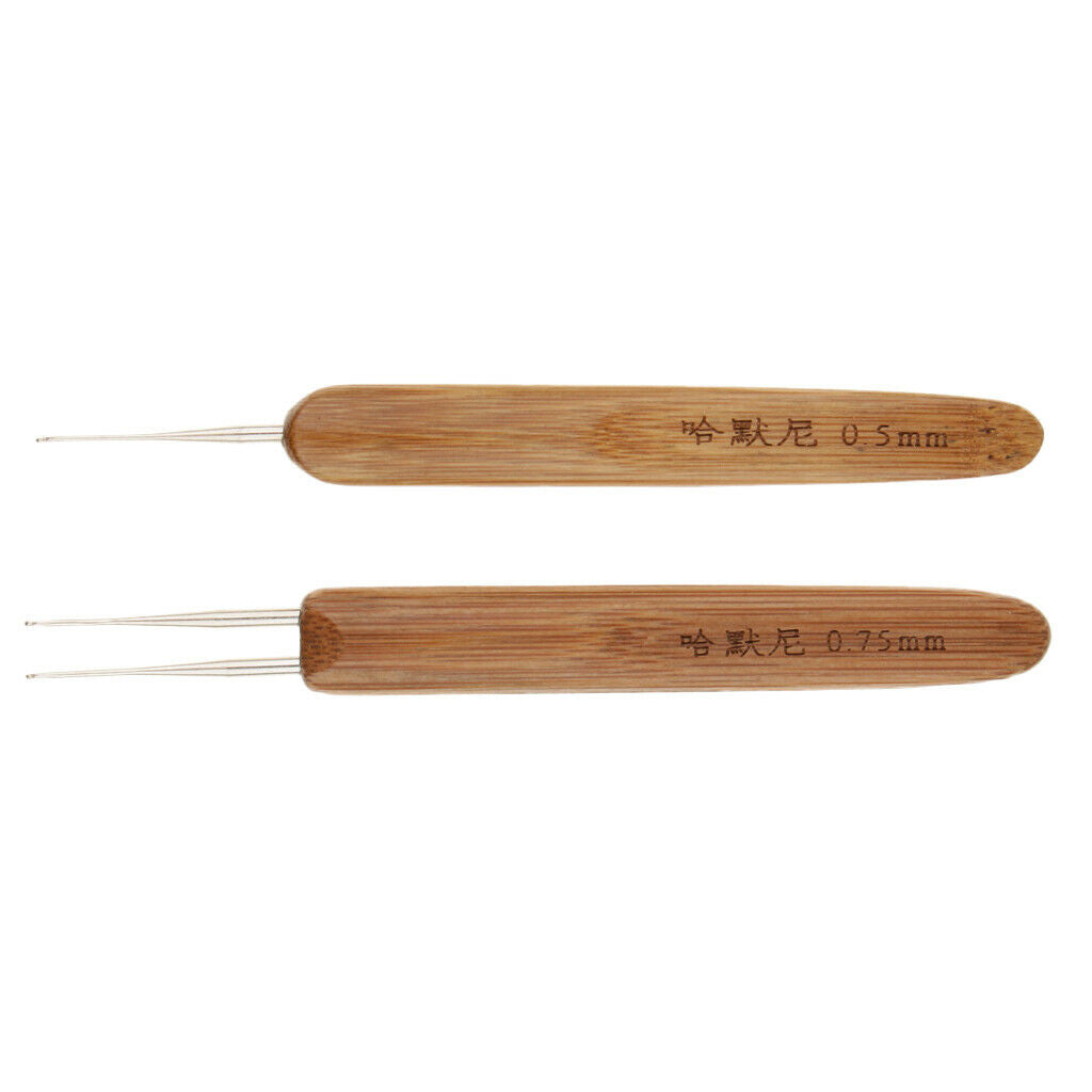 4 Pieces/set Bamboo Hair Weaving Crochet Needles Hooks Dreadlock Tool
