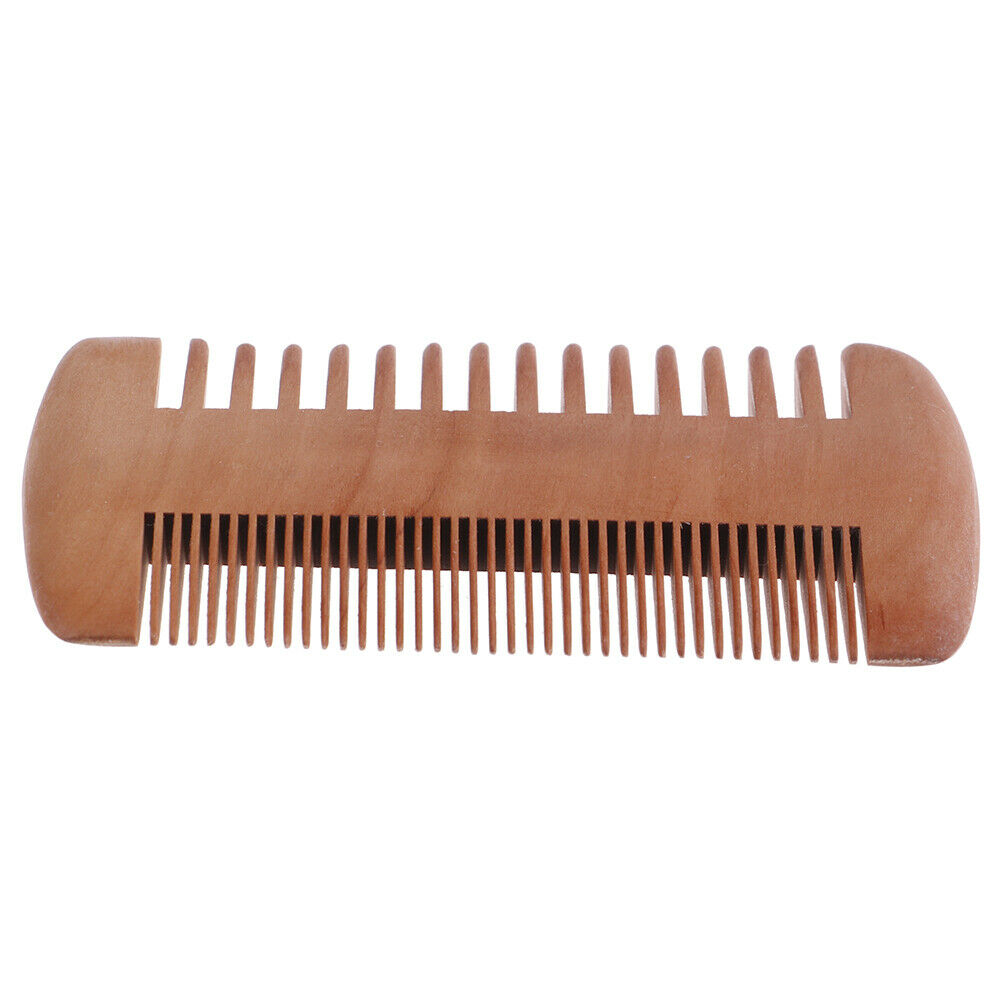 Wooden Beard Comb Anti Static Wood Pocket Comb with Fine Coarse Teeth For BeBDA