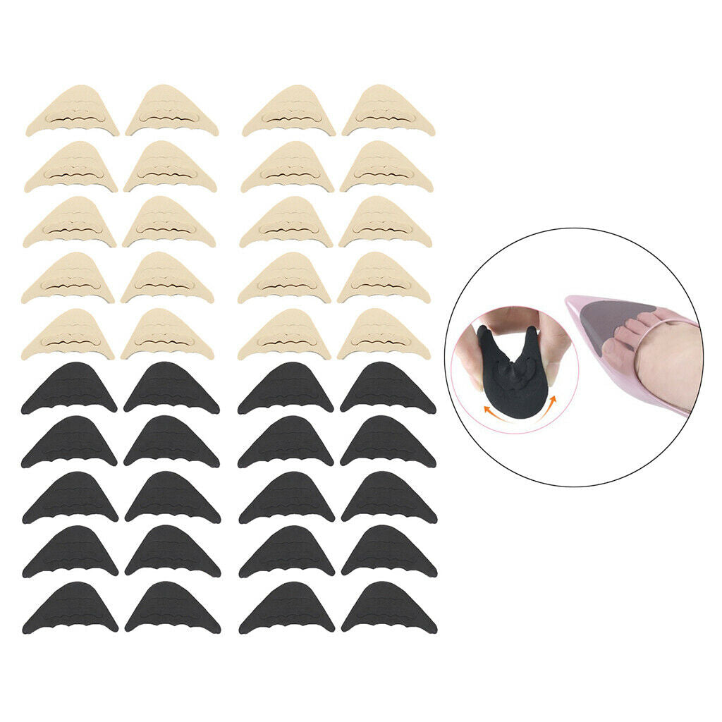 20 Pairs Sponge Forefoot Insert Pad Toe Filler Inserts Front Top Plugs