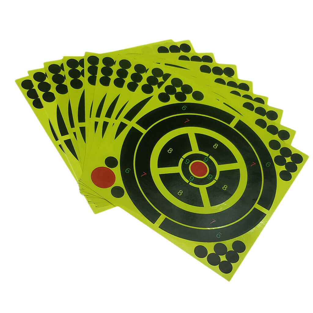 10 Pieces Shooting Training Paper Target Splatter Adhesive Stick 8x8inch