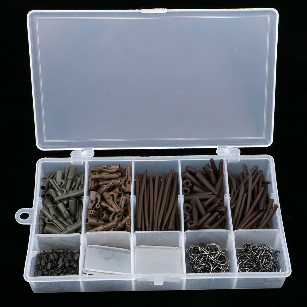 Carp Fishing Tackle Box Hair Rig Combo Box Accessories Hooks Swivels Clips