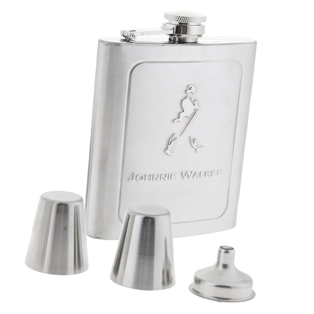 7oz Stainless Steel Hip Flask Set Pocket Flask for Liquor with Gift Box C