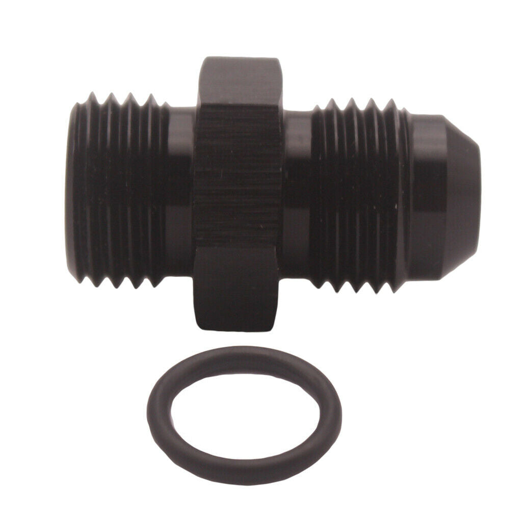 Aluminum Billet ORB-6 O-ring Boss AN6 6AN to AN6 6AN Straight Adapter Black
