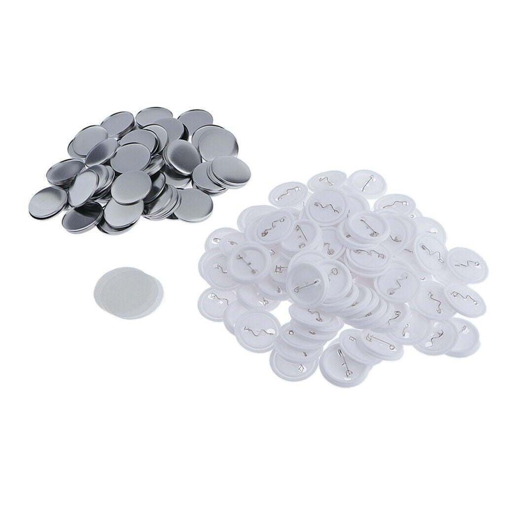 Set of 100 Durable Metal Button Parts 44mm 1 3/4Inch for Badge & Button Making