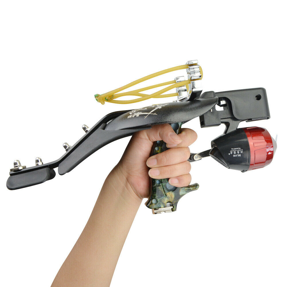 Catapult Archery Sling Bow Fishing Hunting Slingshot Bowfishing Darts Reel Arrow