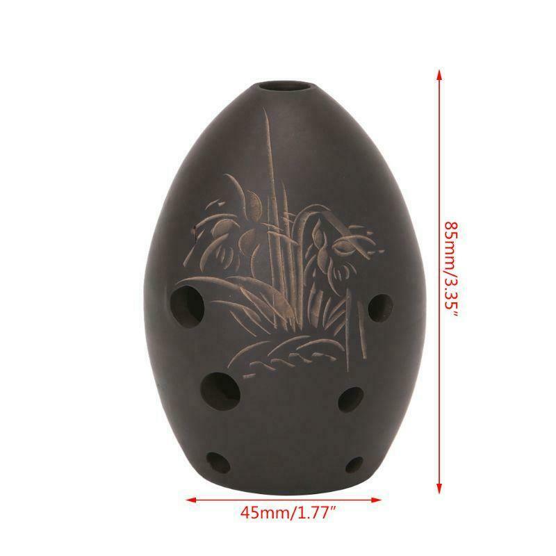 8 Holes Ocarina Black Clay Xun Musical Instrument For Children Beginner Gift