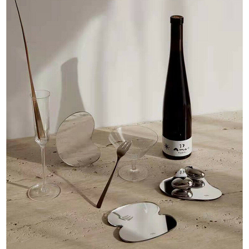 Nordic Acrylic Irregular Mirror Drink Coaster Set Heat Resistant Mat Cup  Gf SJ