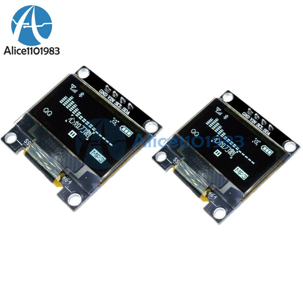 2PCS 0.96" 4 pin I2C IIC 128X64 OLED LCD Display Board Yellow Blue for Arduino