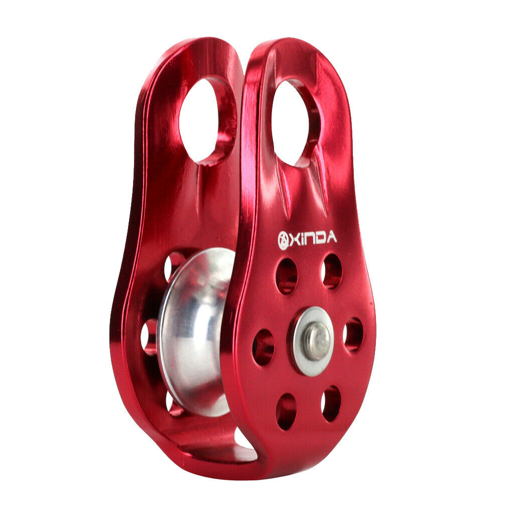 25KN Screw Locking Snap Carabiner + Rock Climbing Fixed Side Rope Pulley