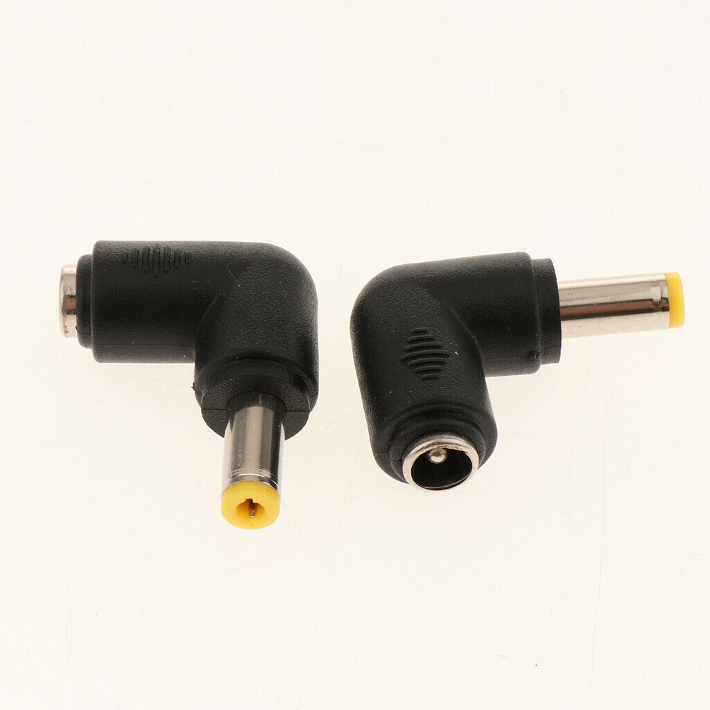 10 Pcs DC Barrel Connector 5.5 / 2.1 to 5.5 / 2.5 Adapter, Angled, Short-circuit