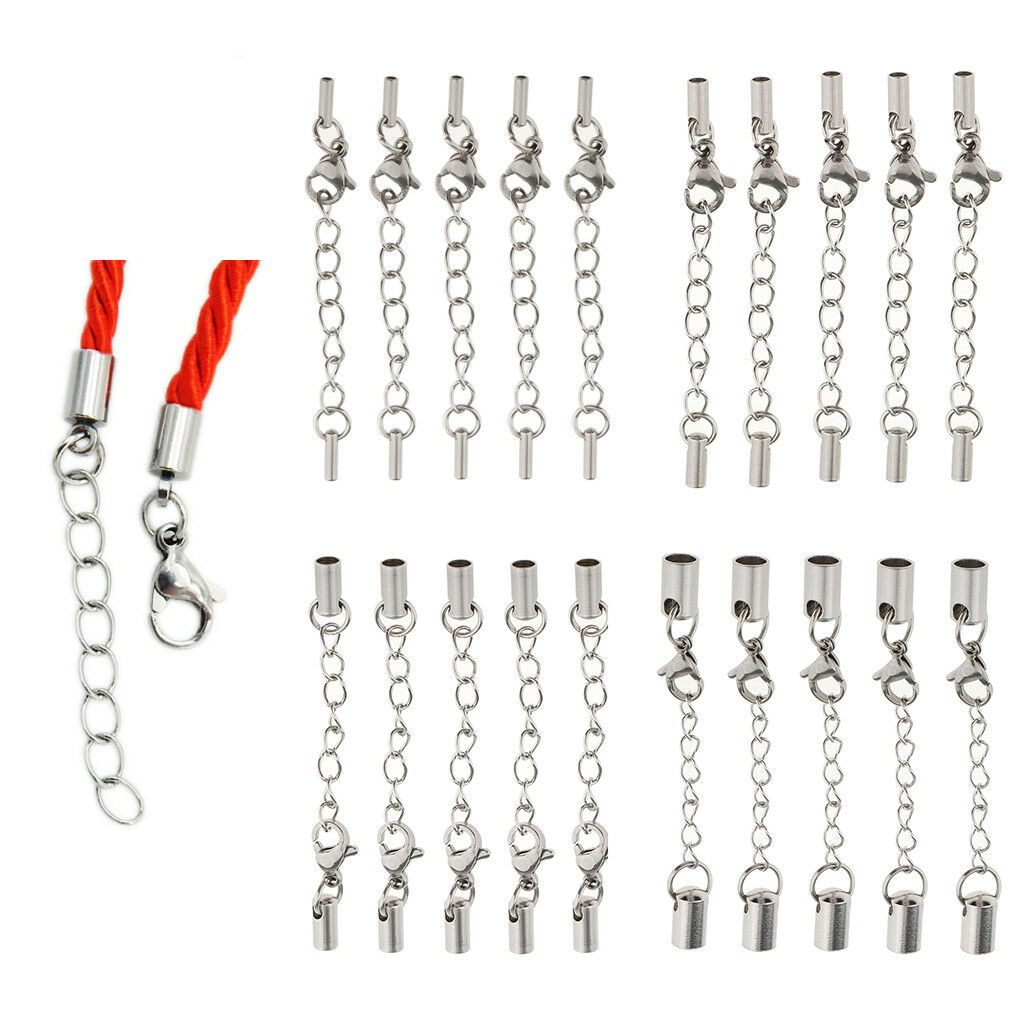 10x Stainless Steel Extender Chain with Lobster Clasp for Necklace Bracelet
