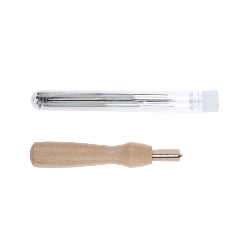 Wooden Handle Holder with Felting Needles DIY Craft Sewing Needlework Fel.l8
