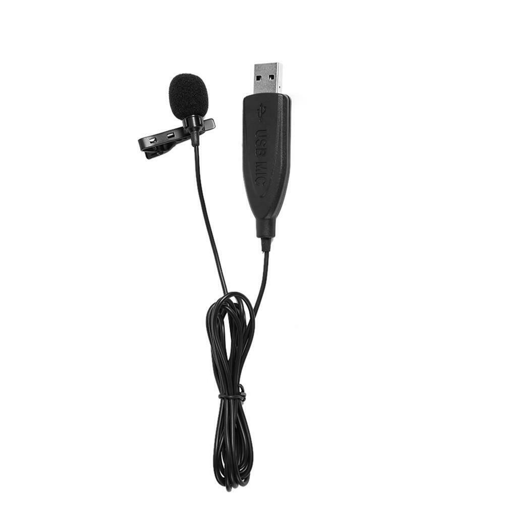 Pro USB Lavalier Microphone Clip on Collar Condenser Lapel Mic for Meeting PC