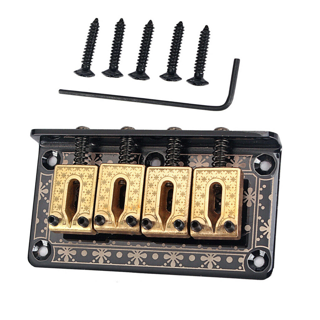 1 Set Superb Bass Guitar Saddle Bridge W/ Screws Wrench Iron 78.5 X 41mm