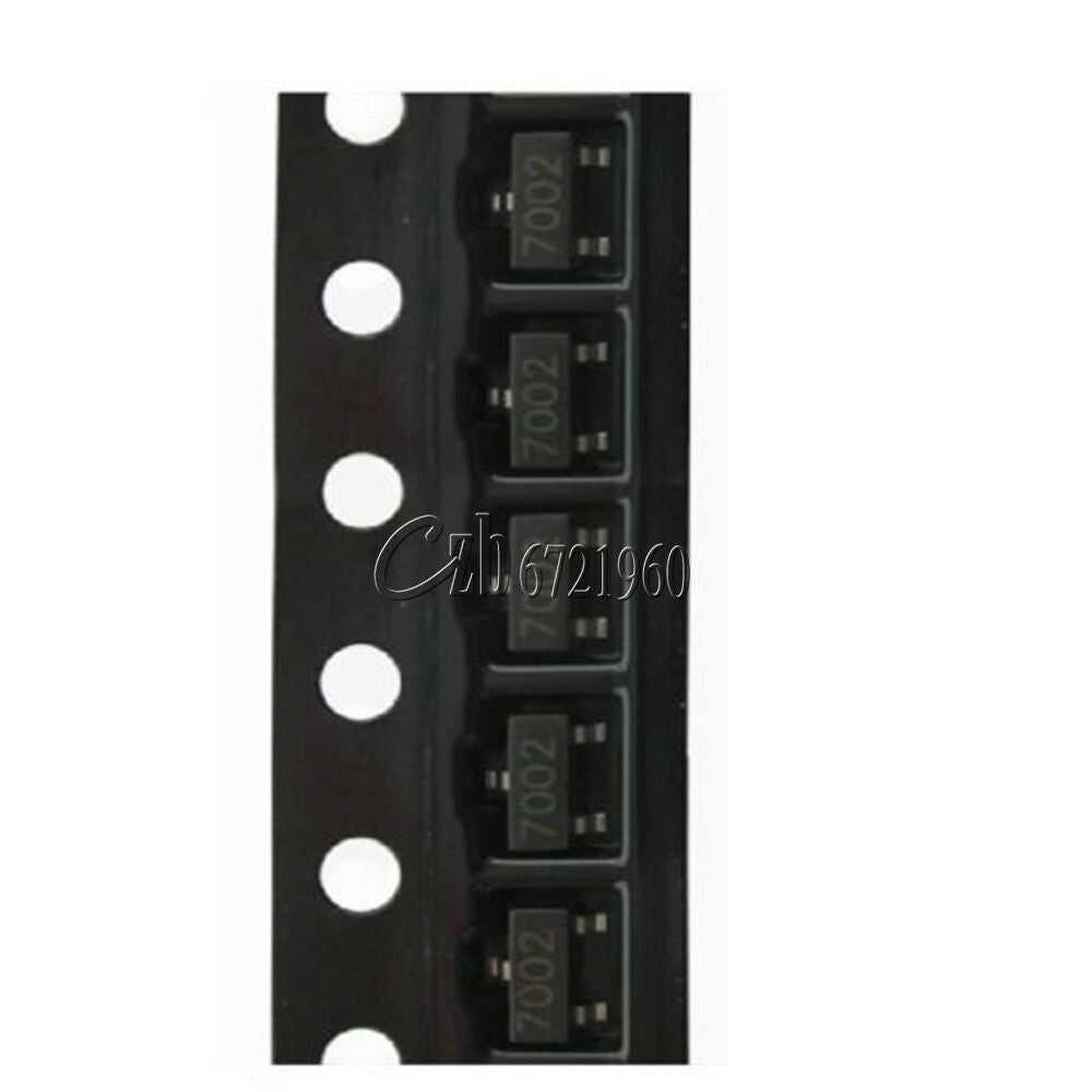 500PCS 2N7002 702 SOT-23( SMD ) N-Channel  60V 115mA MosFET