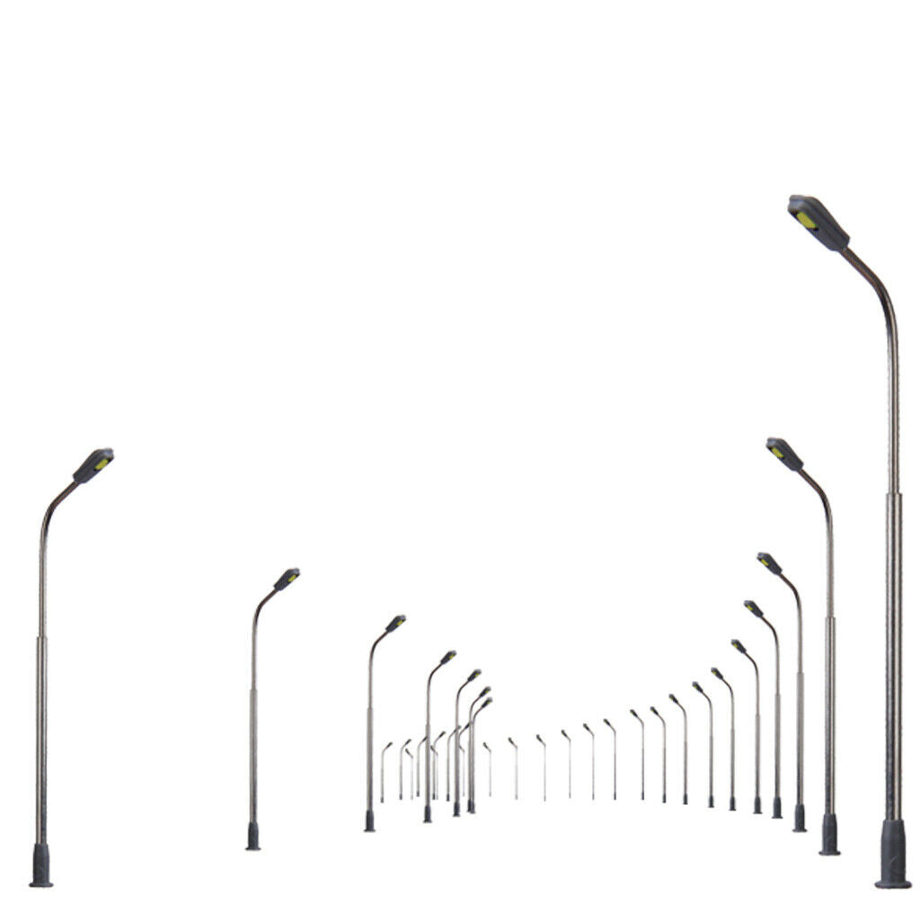 10Pcs Mini Street Light LED Railroad Park Street Scene Scenery Decor 1/200
