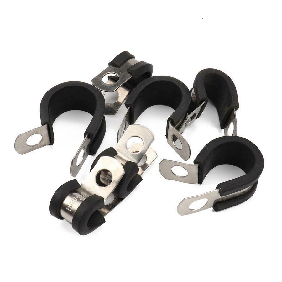 50x Cable Clamps Stainless Steel Cushion Insulated Clamp 1/4-in 5/16-in 1/2-in