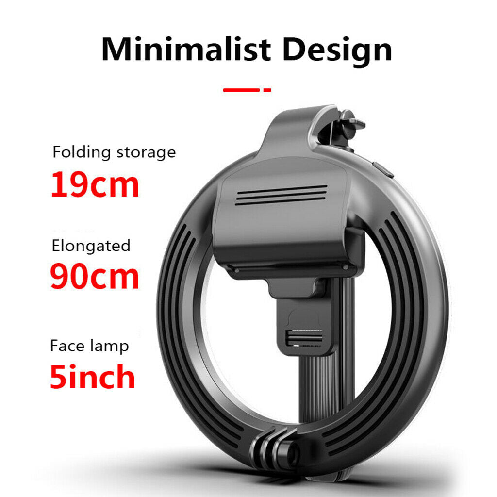 Bluetooth Selfie Stick Tripod With LED Ring Fill Light For 4"~6.2" Cellphone