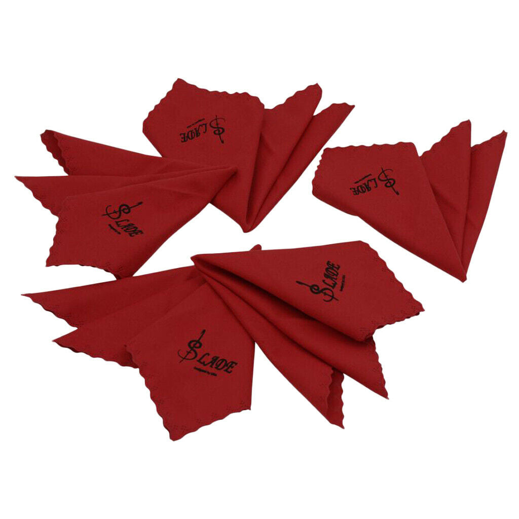 5Pcs Cleaning Polish Musical Instrument Wipe Guitar Wine Red