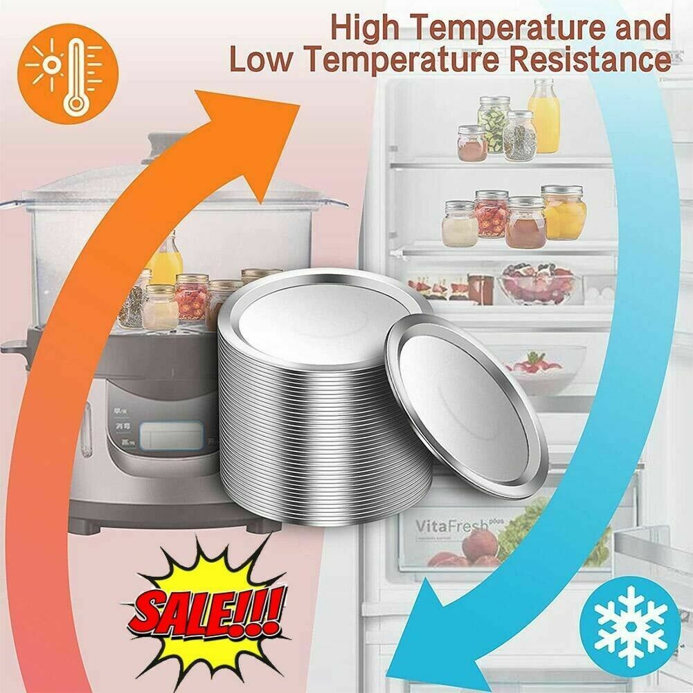 24 PCS Regular Mouth Canning Mason Jar Lids And Rings Split-Type Leak S8W4