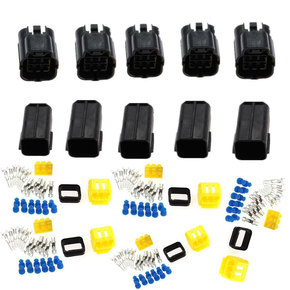 5 Sets 6 Pin Way Sealed Wire Connector Plug Terminal For Auto Car Van Waterproof