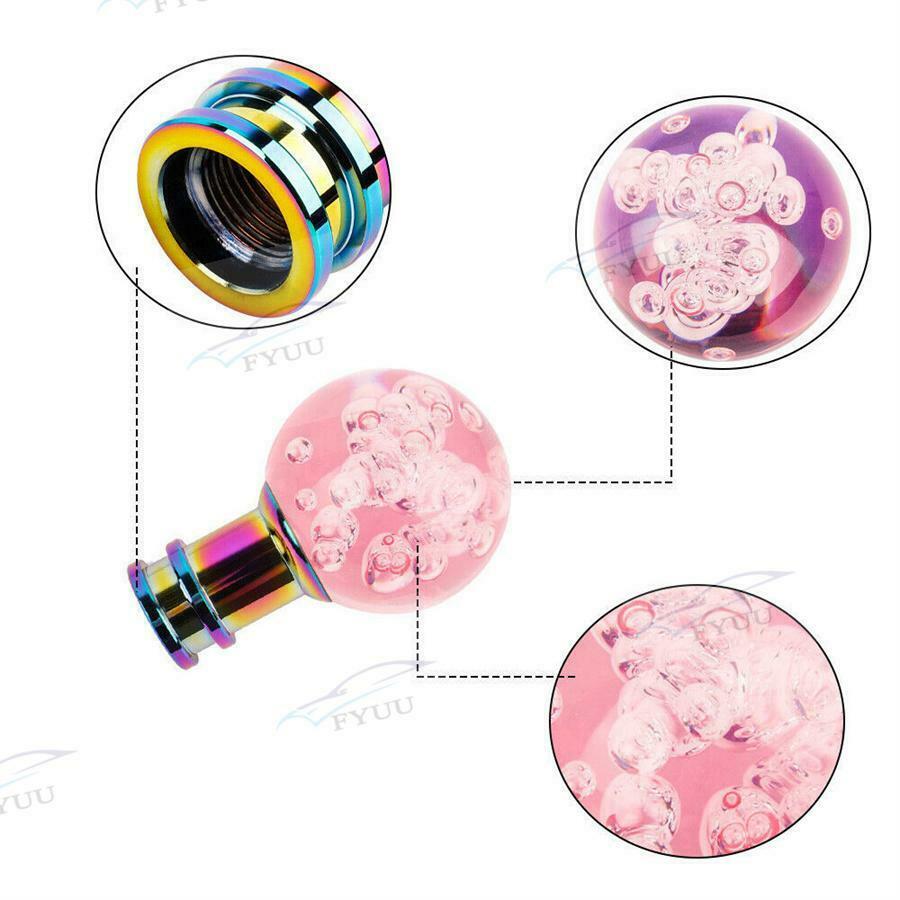1 x Car Manual Shift Knob Gear Shifter Head Shift Knob Stick Crystal Pink Style