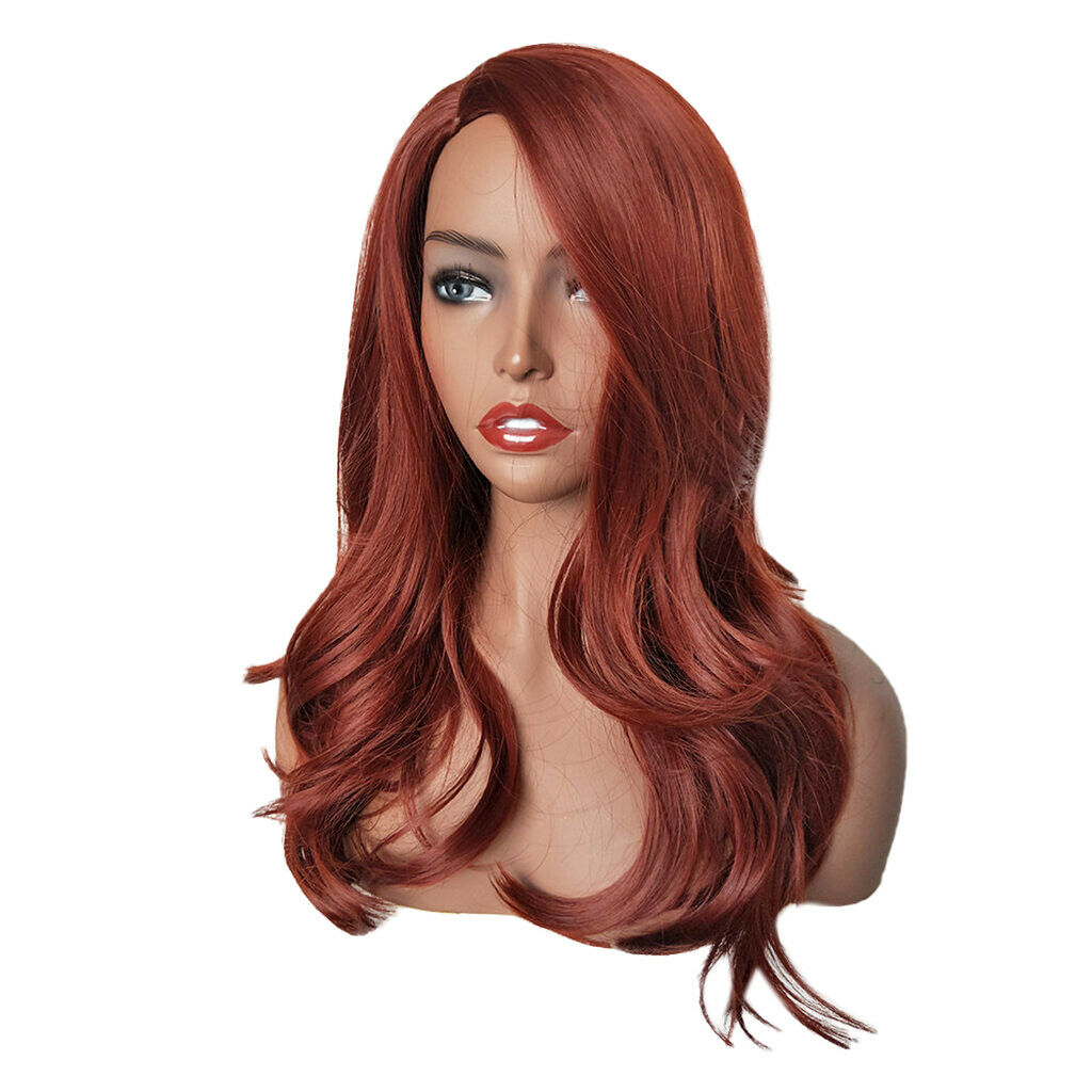 Side Part 18" Long Curly Hair Synthetic Wavy Wig for Women