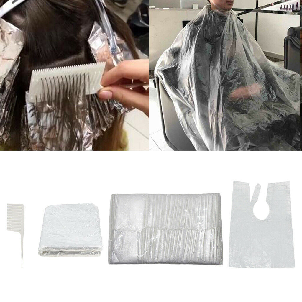 200x Disposable Hair Cutting Capes Gowns Stylist Barber Cloth Apron w/ Comb