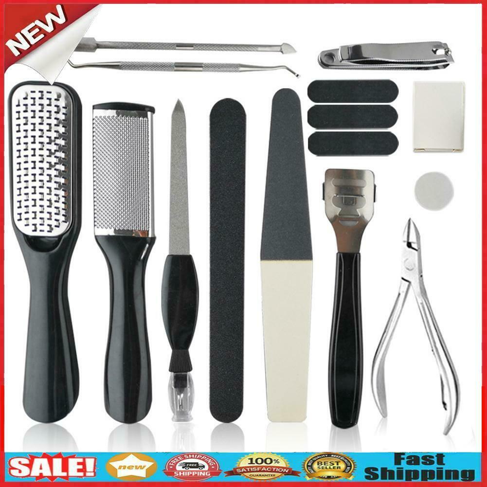 15pcs Foot Manicure Set Peeling Foot Dead Skin Calluses Cuticles Remover @