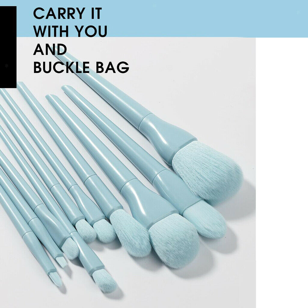 Cosmetic Makeup Brushes Synthetic Blending 10 Pcs Brush Set with Travel Bag