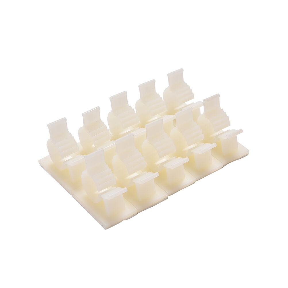 10x Adhesive Backed Nylon Wire Adjustable Cable Clips Clamps Fit White 13.l8