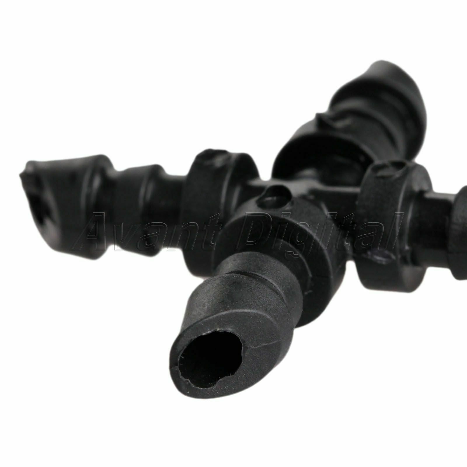 Black Cross Straight Barbed Connector For 4/7 mm Hose Garden Irrigation 50pcs