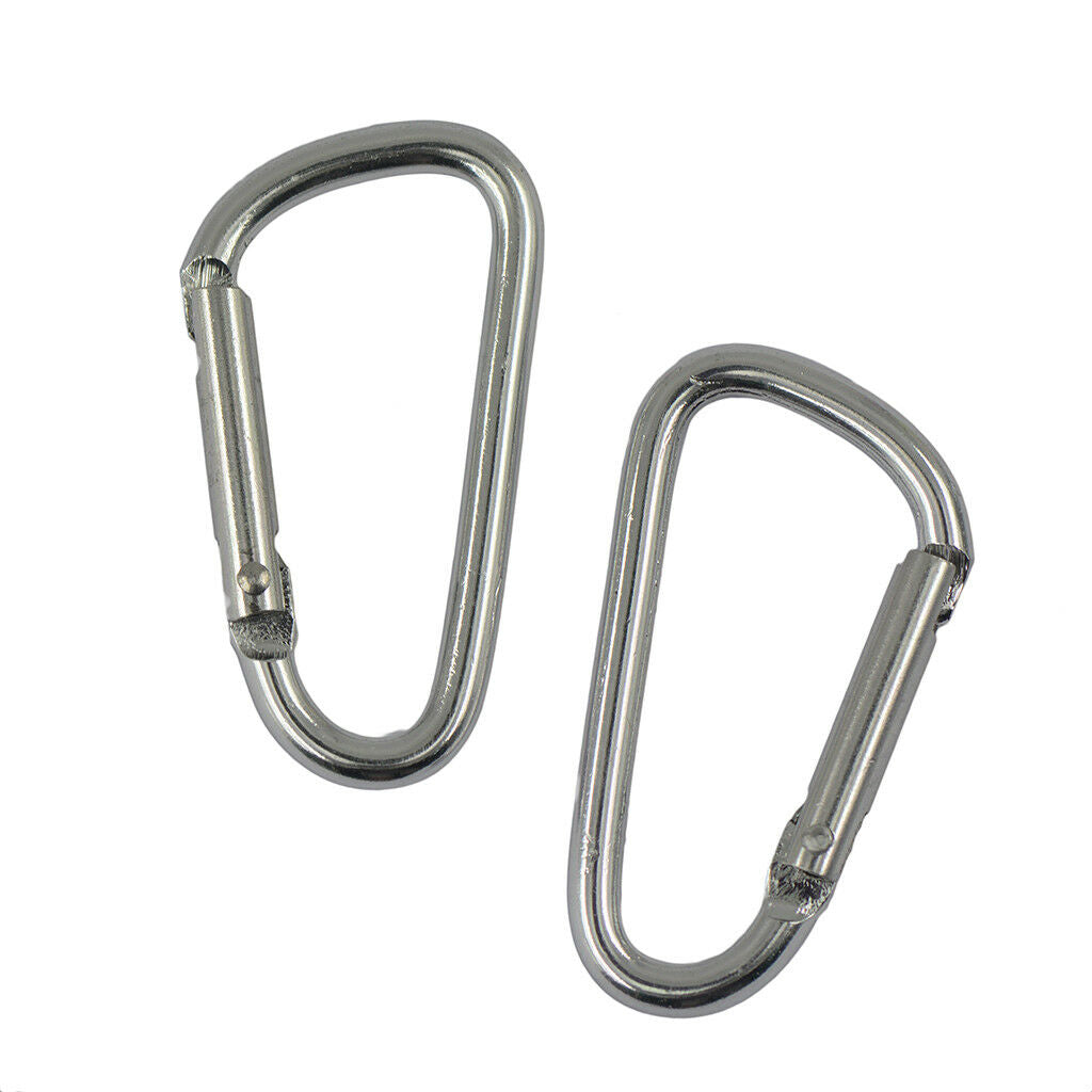 26pcs Aluminum Carabiner D-Ring Keychain Clip Round Snap Buckle Hook Keyring