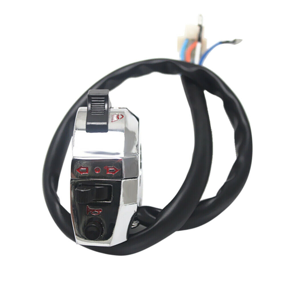 22mm Motorcycle Handlebar Switch Control High/Low Beam Turn Signal Horn Left
