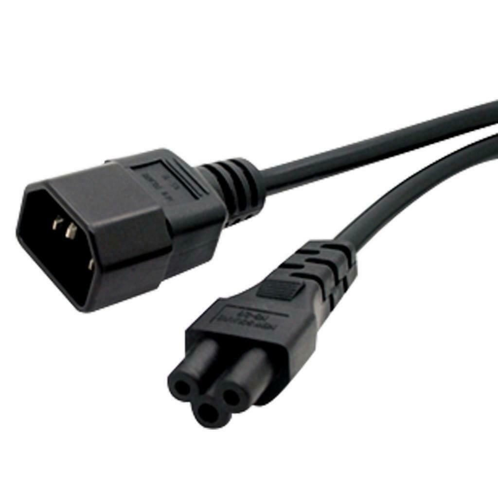 Black C14 Male to C5 Female C14-C5-Cable Power Cord 60cm 3 Prong 0.75 Square