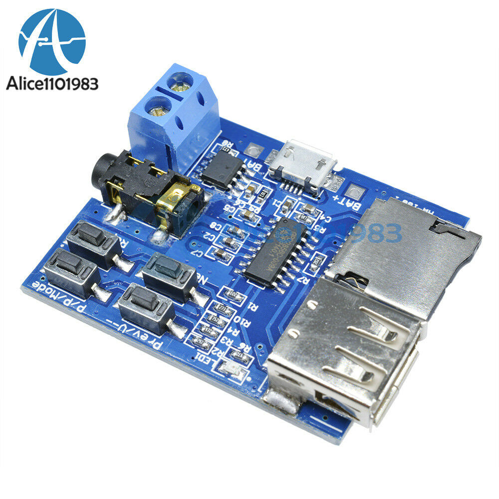 2Pcs TF/U Disk MP3 Format Decoder Board Amplifier Decoding Aaudio Player Module