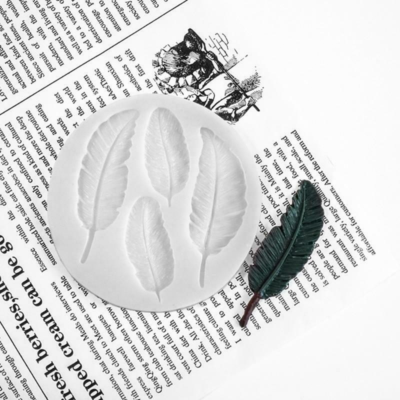 Exquisite Feather Mold Craft Cake Chocolate Clay Soap Decorating Family Home