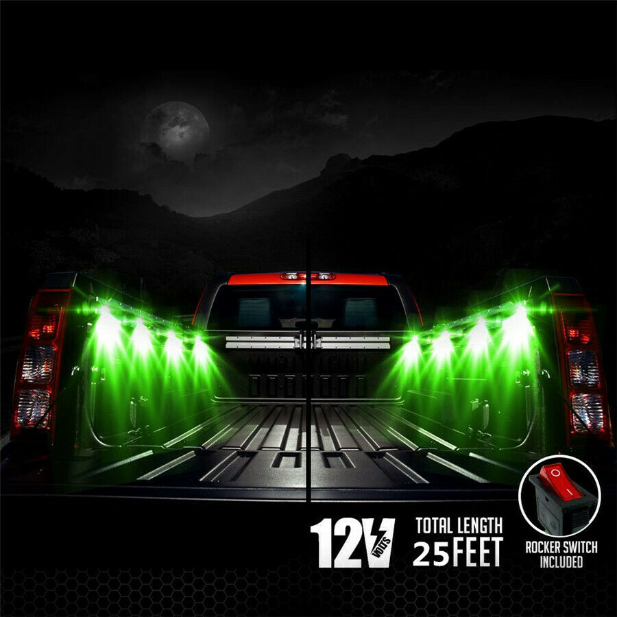 RGB 8 LED Light Kit Super Bright Lighting IR Remote For Pickup Truck Bed Liner