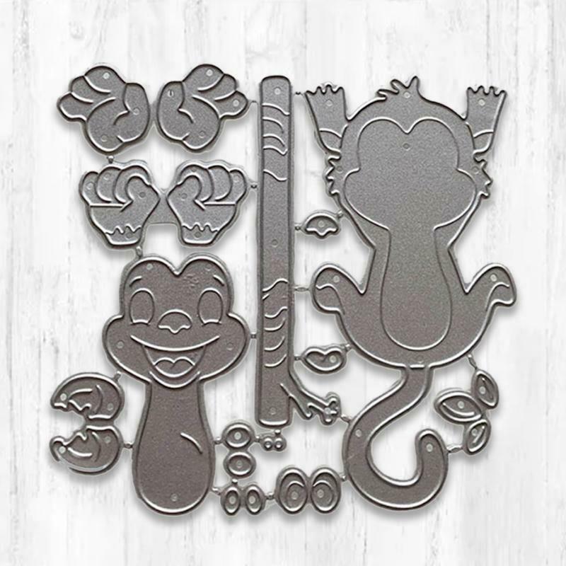 Cute Monkey Shape Cutting Dies Set for Cards Scrapbooking and Stamps