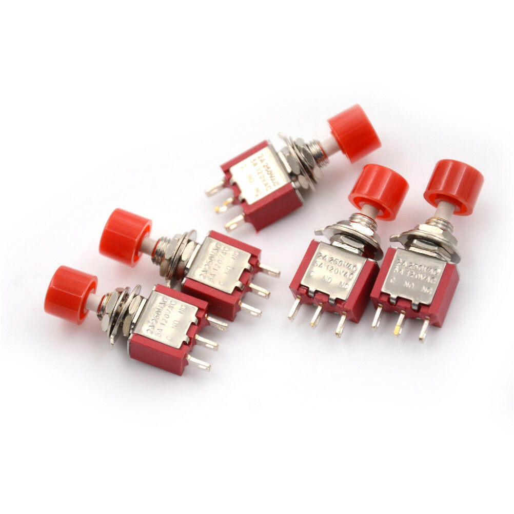 5x 3pin Momentary Red Push Button Toggle Switch PS-102 DS612 1NO 1NC 、BDDD