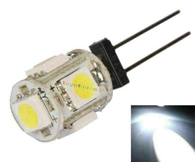 New G4 White 5 LED 5050 SMD 360 DEGREE Car Cabinet Light Bulb 12V Super Bright