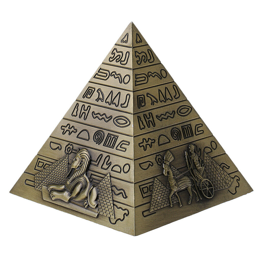2x Egyptian Pyramid Statue Home Furnishing Bedroom Bookcase Decoration