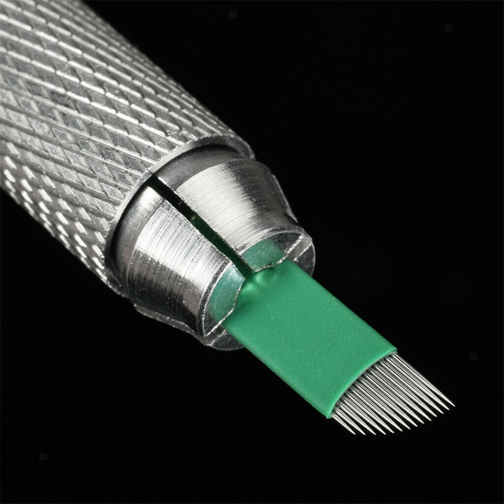50pcs Eyebrow Microblading Needles 14 Pins Disposable Blades Tattoo Makeup