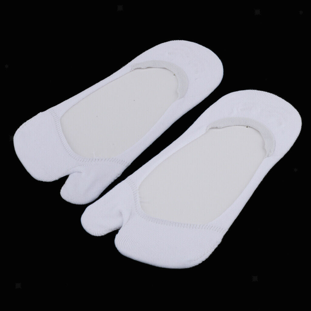 Women's Cotton Toe Socks Fashion Invisible Low Cut Tabi Socks for  Flop - White